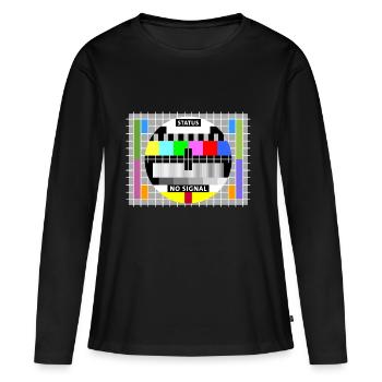 Testbild test card status no signal screen Display - Frauen Premium Bio Langarmshirt - Schwarz - Vorne - Julia (174cm)