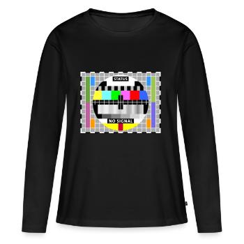 Testbild test card status no signal screen Display - Frauen Premium Bio Langarmshirt - Schwarz - Vorne - Julia (174cm)