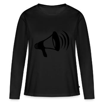 Mégaphones - T-shirt manches longues Premium bio Femme - noir - Devant - Julia (174cm)