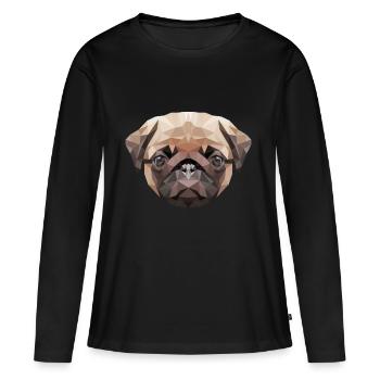 joli carlin pug - T-shirt manches longues Premium bio Femme - noir - Devant - Julia (174cm)