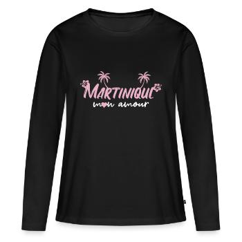 Martinique - T-shirt manches longues Premium bio Femme - noir - Devant - Julia (174cm)