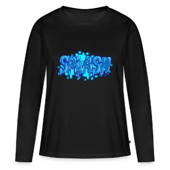 Splash graffiti lettrage - T-shirt manches longues Premium bio Femme - noir - Devant - Julia (174cm)