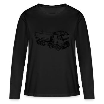 Camion benne 4 camions Camion benne ciężarówka camion - T-shirt manches longues Premium bio Femme - noir - Devant - Julia (174cm)