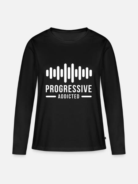 Progressive Addicted - Party Crew - Frauen Premium Bio Langarmshirt - Schwarz