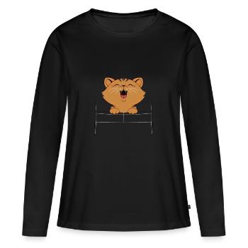 minou - T-shirt manches longues Premium bio Femme - noir - Devant - Julia (174cm)