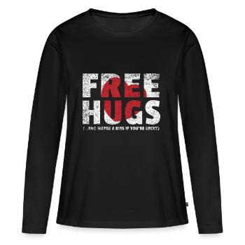 Libérez les étreintes étreintes Coeur cadeau - T-shirt manches longues Premium bio Femme - noir - Devant - Julia (174cm)