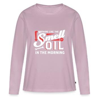 Chemise mécanique - T-shirt manches longues Premium bio Femme - rose poudré - Devant - Julia (174cm)