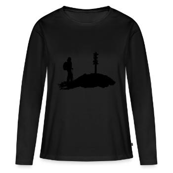 Hiking, Hiker - Women's Premium Organic Long Sleeve Shirt - black - Front - Julia (174cm)