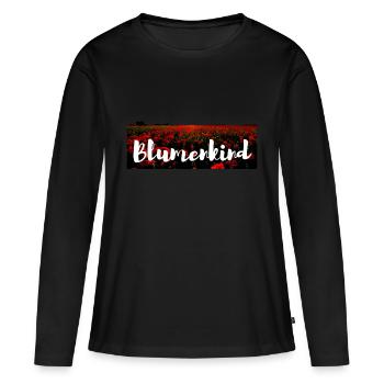 Blumenkind - Frauen Premium Bio Langarmshirt - Schwarz - Vorne - Julia (174cm)