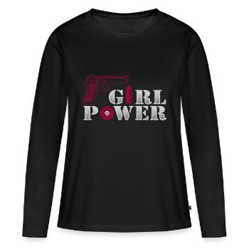 Waffen Waffen Mädchen Angriff Schießen Abzug Kugel - Frauen Premium Bio Langarmshirt - Schwarz - Vorne - Julia (174cm)