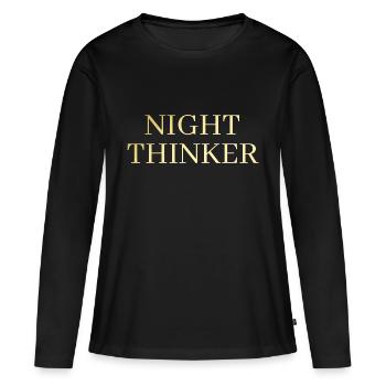 Night Thinker - Women's Premium Organic Long Sleeve Shirt - black - Front - Julia (174cm)