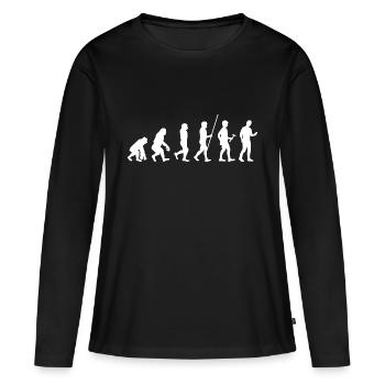 Evolution Smartphone Generation - Women's Premium Organic Long Sleeve Shirt - black - Front - Julia (174cm)
