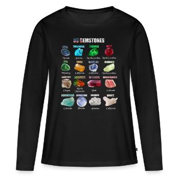 Minéraux et gemmes les plus importants aux USA - T-shirt manches longues Premium bio Femme - noir - Devant - Julia (174cm)