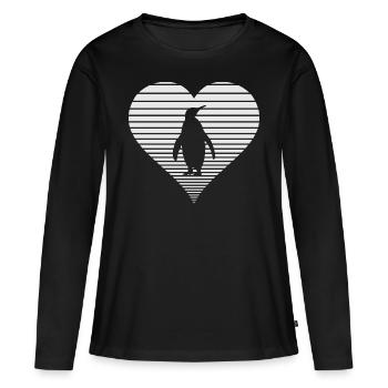 manchot - T-shirt manches longues Premium bio Femme - noir - Devant - Julia (174cm)