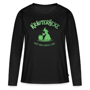 Kräuterhexe - Frauen Premium Bio Langarmshirt - Schwarz - Vorne - Julia (174cm)