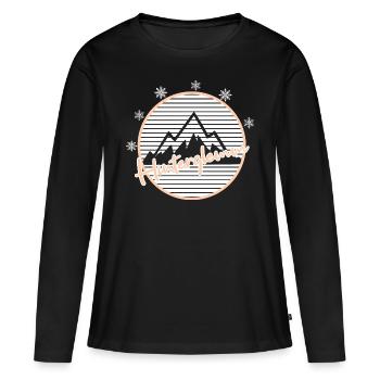 Saalbach Hinterglemm - T-shirt manches longues Premium bio Femme - noir - Devant - Julia (174cm)