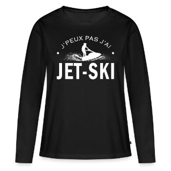 J'peux pas j'ai Jet-ski cadeau humour jet ski - T-shirt manches longues Premium bio Femme - noir - Devant - Julia (174cm)