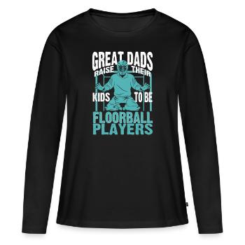 Floorball Papa - Women's Premium Organic Long Sleeve Shirt - black - Front - Julia (174cm)