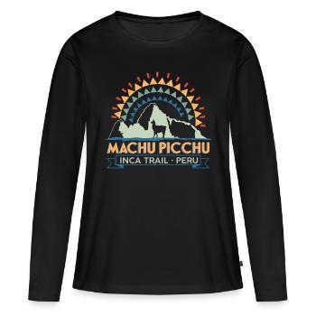 Machu Picchu Inca - T-shirt manches longues Premium bio Femme - noir - Devant - Julia (174cm)