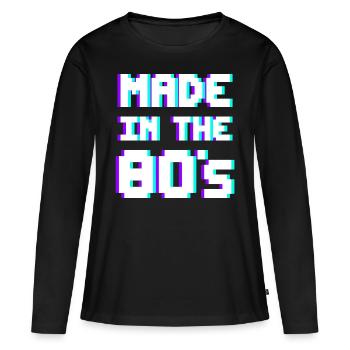 MADE IN THE 80's Eighties Original - Women's Premium Organic Long Sleeve Shirt - black - Front - Julia (174cm)