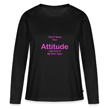 Haltung Zitat - Frauen Premium Bio Langarmshirt - Schwarz - Vorne - Julia (174cm)
