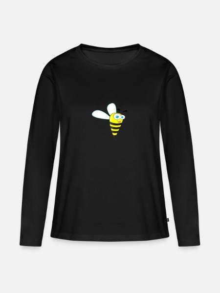 Biene - Frauen Premium Bio Langarmshirt - Schwarz