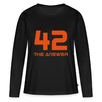 42, the Answer Antwort Galaxis Science Fiction UFO - Frauen Premium Bio Langarmshirt - Schwarz - Vorne - Julia (174cm)