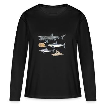 Requins - Requins - Requins - T-shirt manches longues Premium bio Femme - noir - Devant - Julia (174cm)