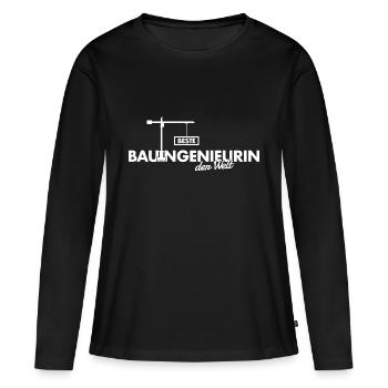 Bauingenieurin Ingenieur Kran beste der Welt - Frauen Premium Bio Langarmshirt - Schwarz - Vorne - Julia (174cm)