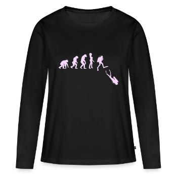 Scuba diving diving diver Evolution Pink - Women's Premium Organic Long Sleeve Shirt - black - Front - Julia (174cm)