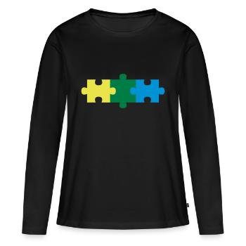 puzzle - T-shirt manches longues Premium bio Femme - noir - Devant - Julia (174cm)
