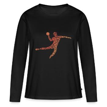 Pichet de handball - T-shirt manches longues Premium bio Femme - noir - Devant - Julia (174cm)
