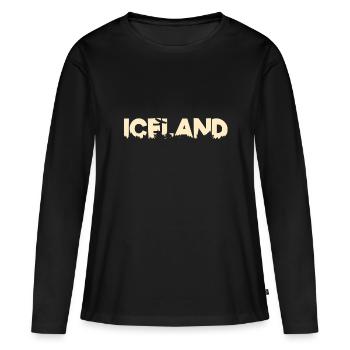 Islande - T-shirt manches longues Premium bio Femme - noir - Devant - Julia (174cm)