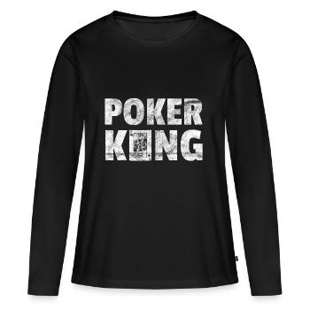 Poker King pokern Zocken Kartenspiel Glücksspiel - Frauen Premium Bio Langarmshirt - Schwarz - Vorne - Julia (174cm)