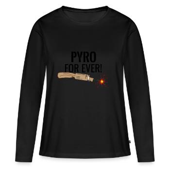 Pyro For Ever Black - Women's Premium Organic Long Sleeve Shirt - black - Front - Julia (174cm)