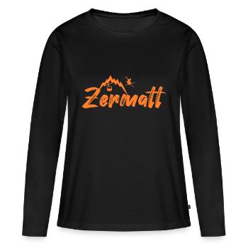 Zermatt - T-shirt manches longues Premium bio Femme - noir - Devant - Julia (174cm)