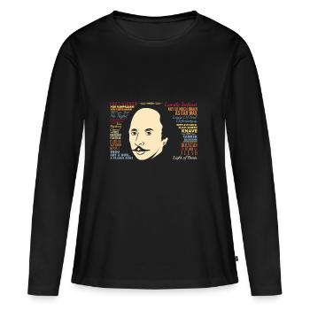 Drôle Shakespeare Insultes - T-shirt manches longues Premium bio Femme - noir - Devant - Julia (174cm)