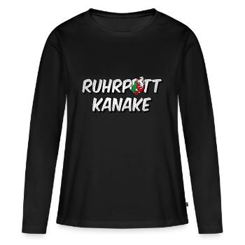 Ruhrpott Kanake NRW - Frauen Premium Bio Langarmshirt - Schwarz - Vorne - Julia (174cm)