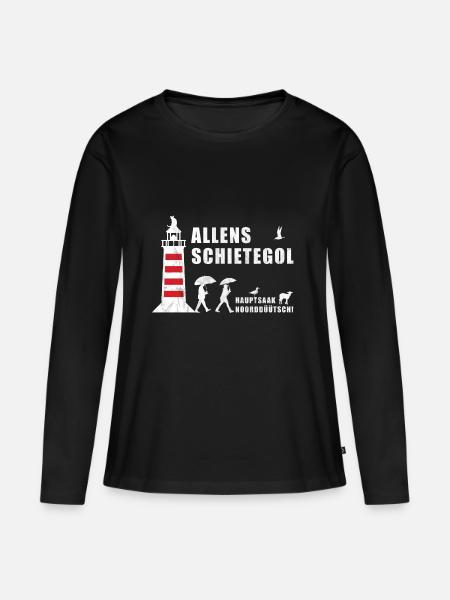 Allens Schietegol | Plattdeutsch Norddeutsch Moin - Frauen Premium Bio Langarmshirt - Schwarz