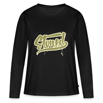 Stoned - Frauen Premium Bio Langarmshirt - Schwarz - Vorne - Julia (174cm)