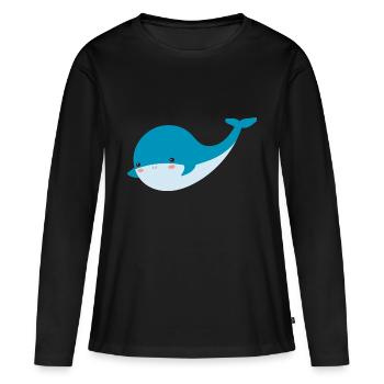 wal - Frauen Premium Bio Langarmshirt - Schwarz - Vorne - Julia (174cm)