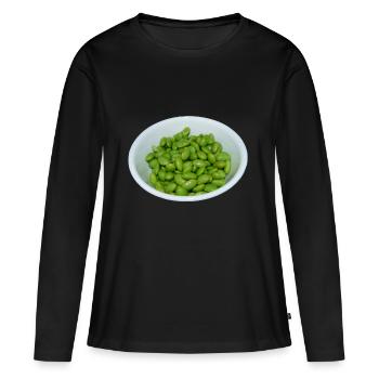 soybeans soja bohnen veggie - Frauen Premium Bio Langarmshirt - Schwarz - Vorne - Julia (174cm)