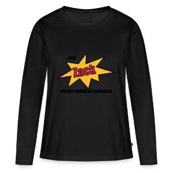 Zack - Frauen Premium Bio Langarmshirt - Schwarz - Vorne - Julia (174cm)