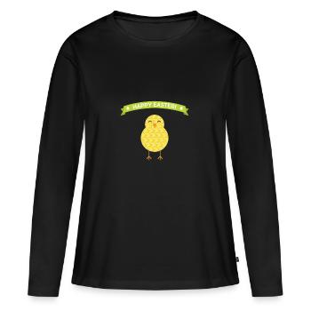 Happy Easter Kücken De Pâques cadeau idée de chemise - T-shirt manches longues Premium bio Femme - noir - Devant - Julia (174cm)