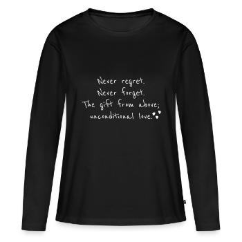 poème d'amour - T-shirt manches longues Premium bio Femme - noir - Devant - Julia (174cm)