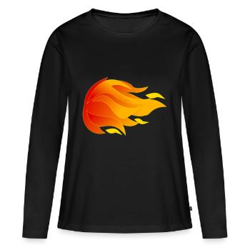 Flammes - T-shirt manches longues Premium bio Femme - noir - Devant - Julia (174cm)