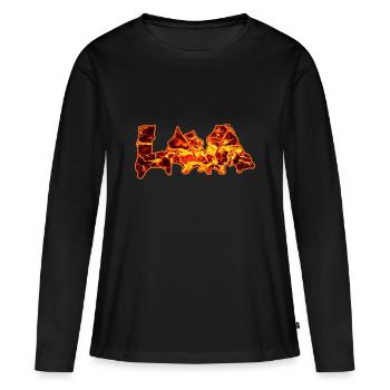 Lava graffiti lettering - Women's Premium Organic Long Sleeve Shirt - black - Front - Julia (174cm)
