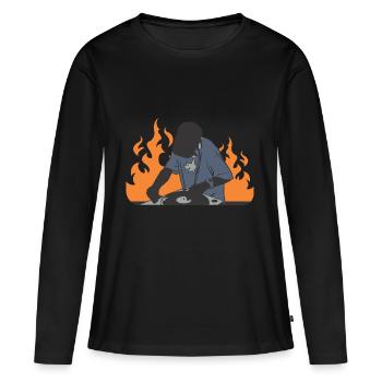 Deejay - T-shirt manches longues Premium bio Femme - noir - Devant - Julia (174cm)