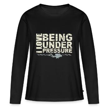 Sous pression - T-shirt manches longues Premium bio Femme - noir - Devant - Julia (174cm)