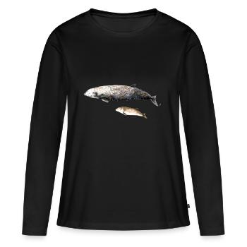 baleine à bec de Cuvier - baleine à bec baleine à bec de Cuvier - T-shirt manches longues Premium bio Femme - noir - Devant - Julia (174cm)